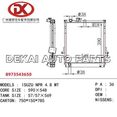 8-97354365-0 Lắp ráp bộ tản nhiệt 8973543650 Hệ thống làm mát NPR71 4HE1