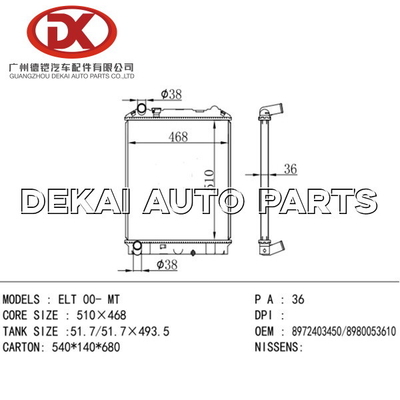 8973710110 Bộ tản nhiệt bằng nhôm nhựa Xe tải Isuzu 8971771930 8973874661